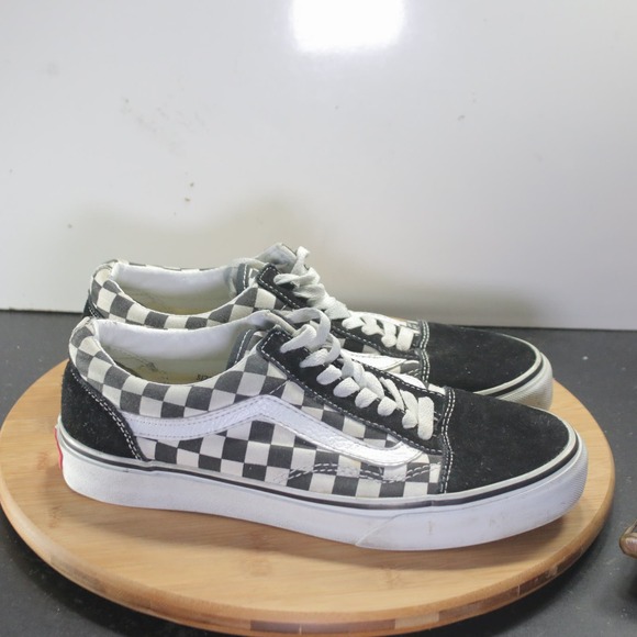 Vans Other - Mens VANS Old Skool Low Sz 8.5 008019 Black White Check Skateboarding Sneakers